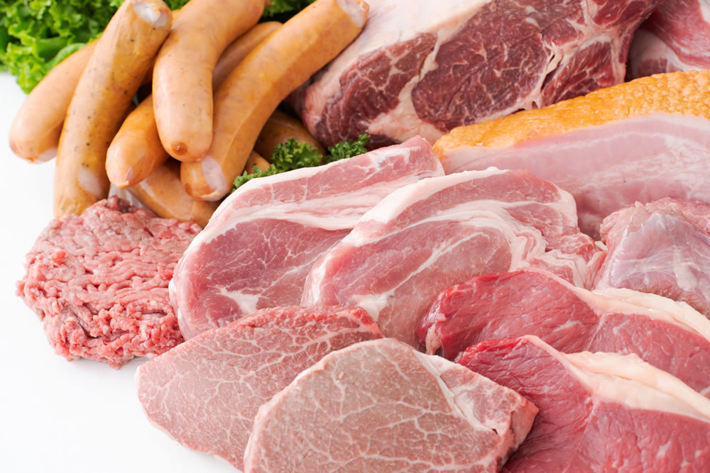 赤身肉や加工肉の写真